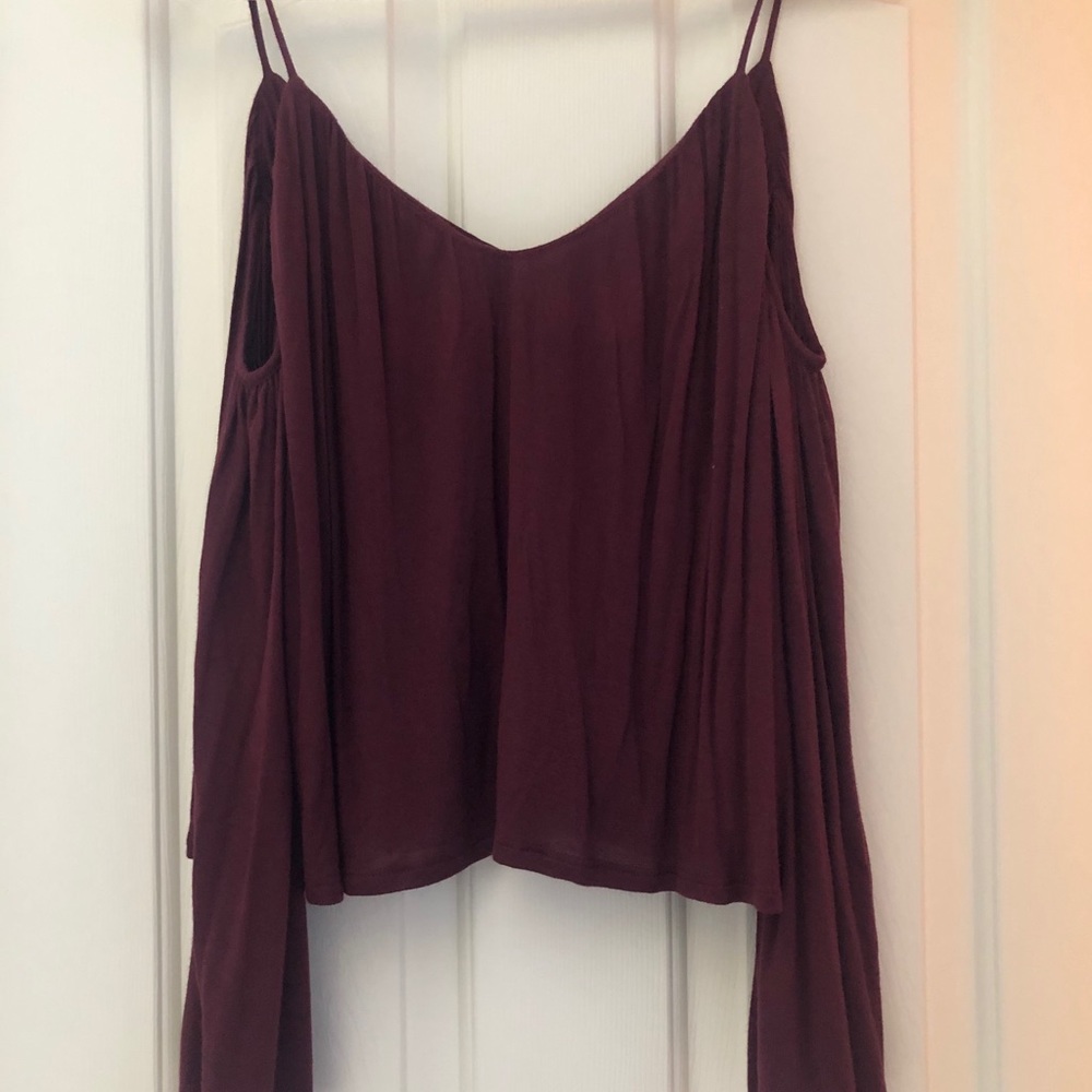 Lily full Burgundy Off Shoulder Top SZ S